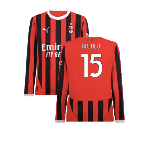 2024-2025 AC Milan Home Long Sleeve Shirt (Kalulu 15)