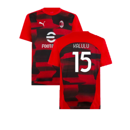 2024-2025 AC Milan Prematch SS Shirt (Red) (Kalulu 15)