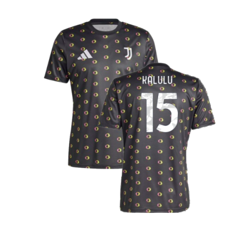 2024-2025 Juventus Pre-Match Shirt (Black) (Kalulu 15)