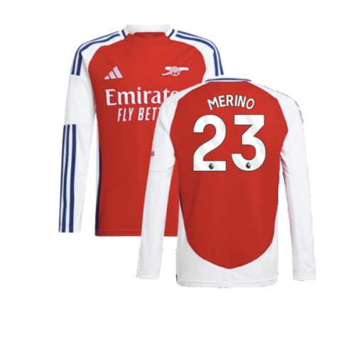 2024-2025 Arsenal Long Sleeve Home Shirt (Kids) (Merino 23)