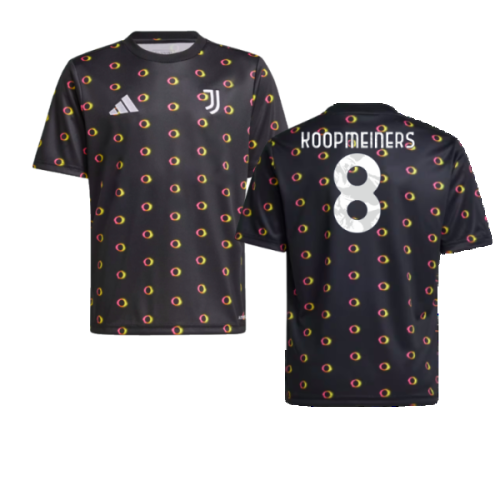 2024-2025 Juventus Pre-Match Shirt (Black) - Kids (Koopmeiners 8)