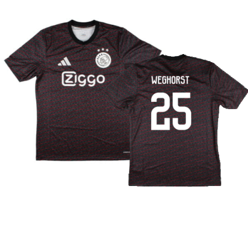 2024-2025 Ajax Pre Match Shirt (Black) (Weghorst 25)