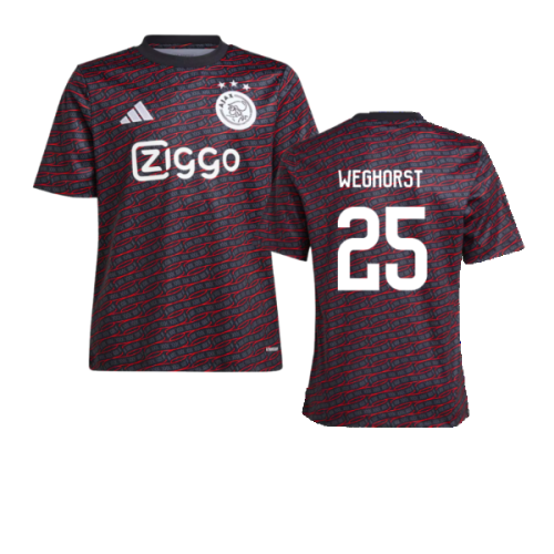 2024-2025 Ajax Pre Match Shirt (Black) - Kids (Weghorst 25)