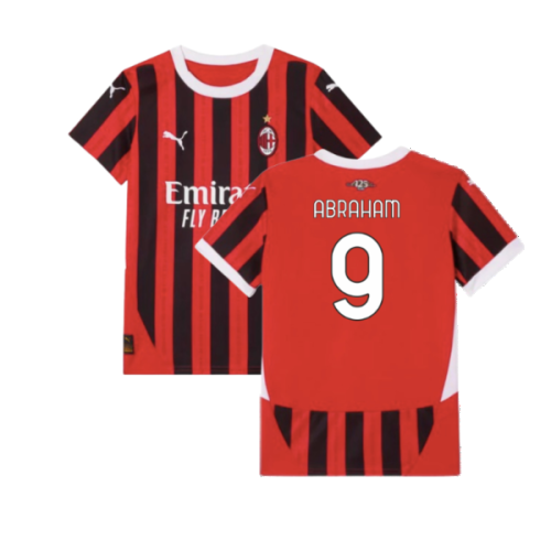 2024-2025 AC Milan Home Shirt (Kids) (Abraham 9)