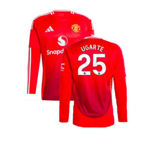 2024-2025 Man Utd Long Sleeve Home Shirt (Ugarte 25)