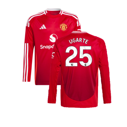 2024-2025 Man Utd Long Sleeve Home Shirt (Kids) (Ugarte 25)