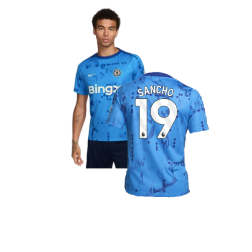 2024-2025 Chelsea Academy Pro Pre-Match Shirt (Blue) (Sancho 19)