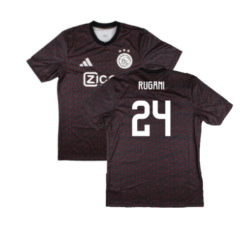 2024-2025 Ajax Pre Match Shirt (Black) (Rugani 24)