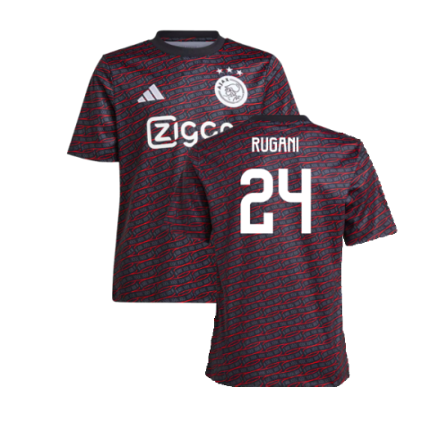 2024-2025 Ajax Pre Match Shirt (Black) - Kids (Rugani 24)