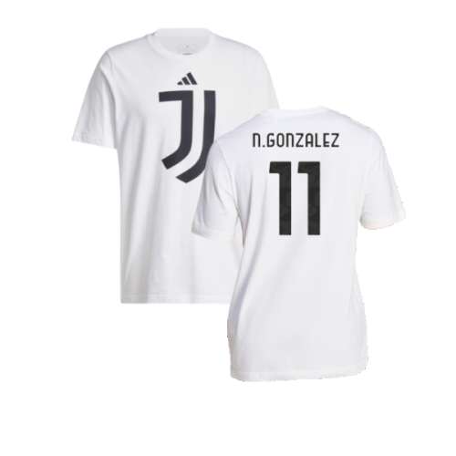 2024-2025 Juventus DNA Graphic Tee (White) (N.Gonzalez 11)