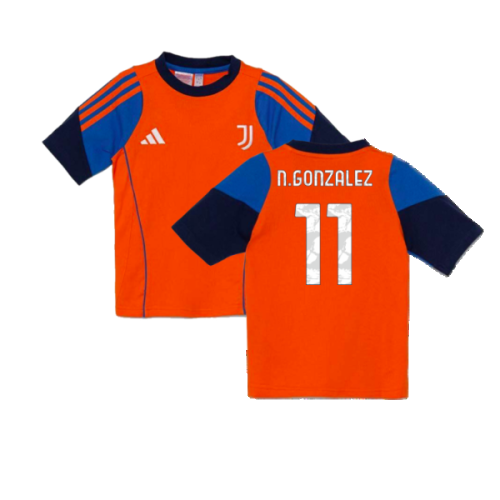 2024-2025 Juventus Training Tee (Orange) - Kids (N.Gonzalez 11)