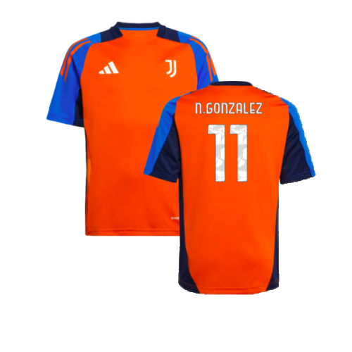 2024-2025 Juventus Training Jersey (Orange) - Kids (N.Gonzalez 11)