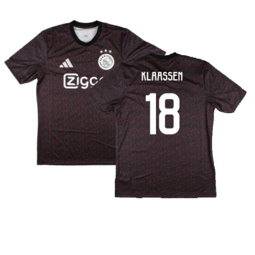 2024-2025 Ajax Pre Match Shirt (Black) (Klaassen 18)