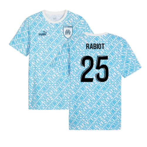 2024-2025 Marseille ftblCulture Tee AOP (Blue) (Rabiot 25)