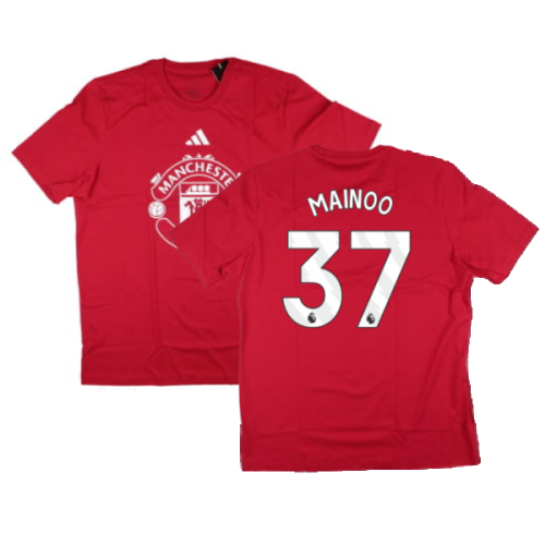 2024-2025 Man Utd DNA Graphic Tee (Red) (Mainoo 37)