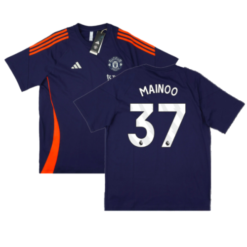 2024-2025 Man Utd Training Tee (Night Indigo) (Mainoo 37)