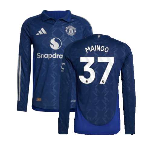 2024-2025 Man Utd Authentic Long Sleeve Away Shirt (Mainoo 37)