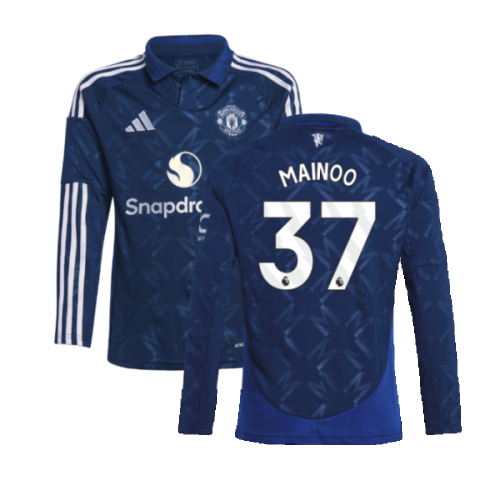 2024-2025 Man Utd Long Sleeve Away Shirt (Kids) (Mainoo 37)