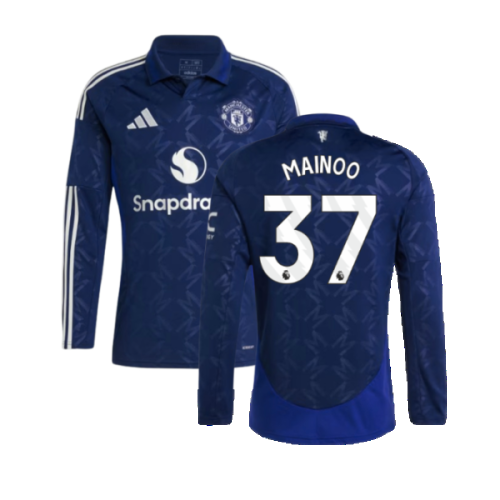 2024-2025 Man Utd Long Sleeve Away Shirt (Mainoo 37)