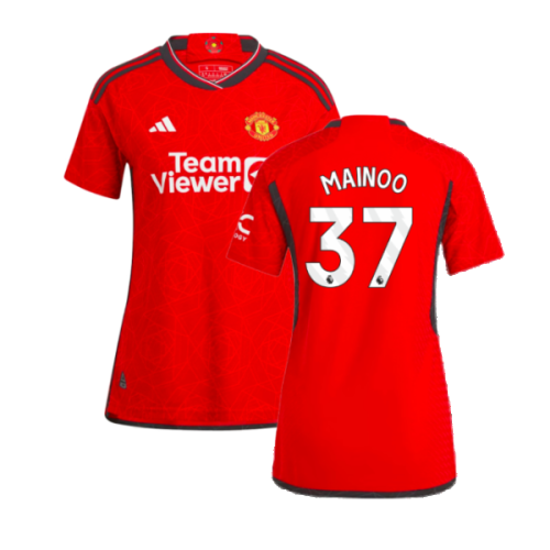 2023-2024 Man Utd Authentic Home Shirt (Ladies) (Mainoo 37)