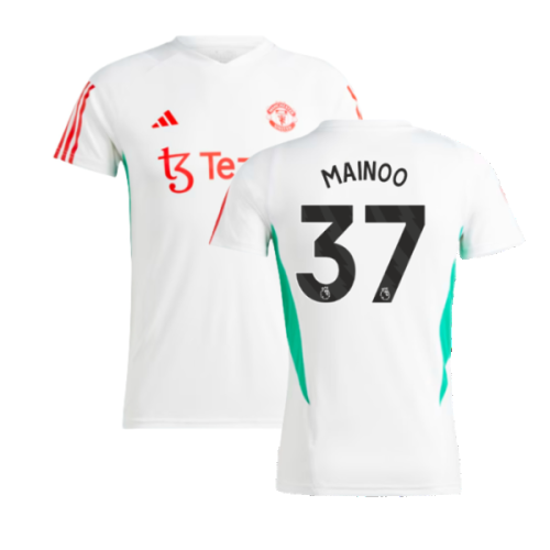 2023-2024 Man Utd Training Jersey (White) - Ladies (Mainoo 37)