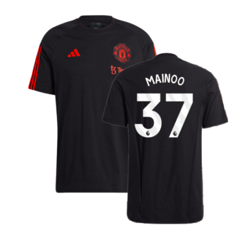 2023-2024 Man Utd Training Tee (Black) (Mainoo 37)