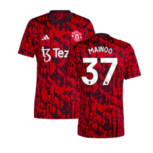 2023-2024 Man Utd Pre-Match Shirt (Red) (Mainoo 37)