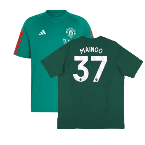 2023-2024 Man Utd Training Tee (Green) (Mainoo 37)