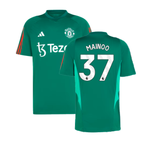 2023-2024 Man Utd Training Shirt (Green) (Mainoo 37)