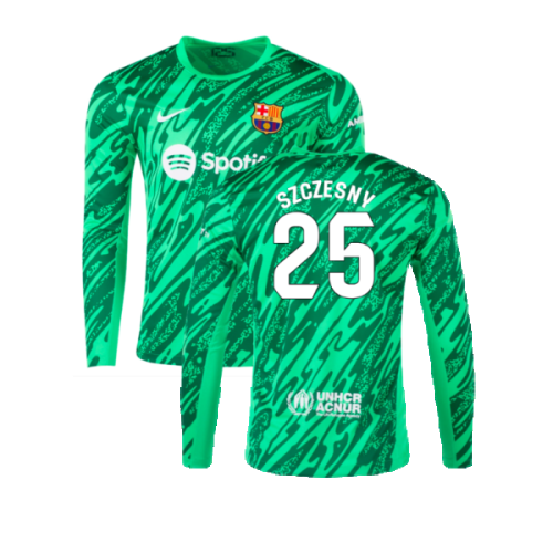 2024-2025 Barcelona Home Goalkeeper Shirt (Green) (Szczesny 25)