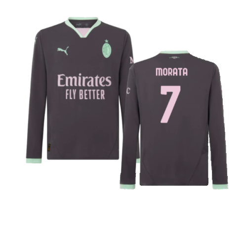 2024-2025 AC Milan Third Long Sleeve Shirt (Morata 7)