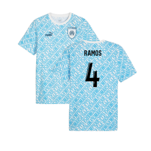 2024-2025 Marseille ftblCulture Tee AOP (Blue) (Ramos 4)