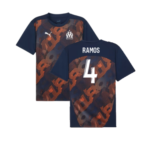 2024-2025 Marseille Pre-Match Shirt (Club Navy) (Ramos 4)