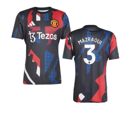 2024-2025 Man Utd Pre-Match Jersey (Black) (Mazraoui 3)