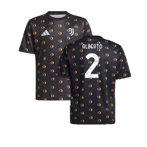 2024-2025 Juventus Pre-Match Shirt (Black) - Kids (Alberto 2)