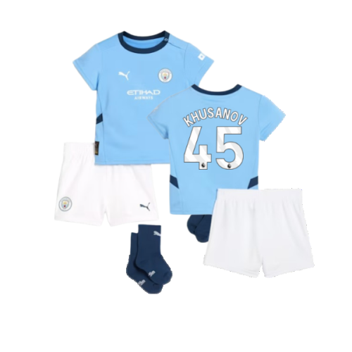 2024-2025 Man City Home Baby Kit (Khusanov 45)