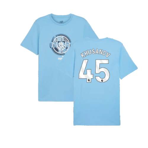 2024-2025 Man City ftblCulture Tee (Light Blue) (Khusanov 45)