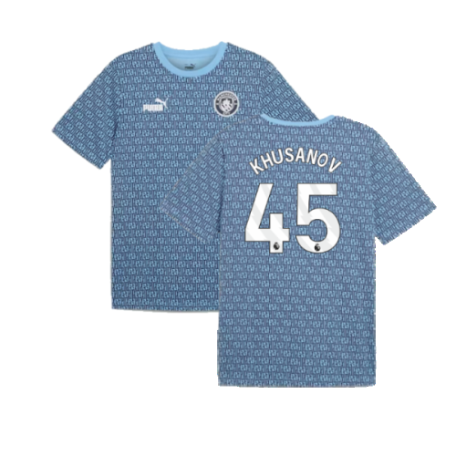 2024-2025 Man City ftblCulture Tee AOP (Navy) (Khusanov 45)
