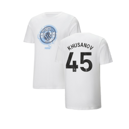 2024-2025 Man City ftblCulture Tee (White) (Khusanov 45)