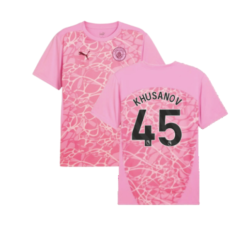 2024-2025 Man City Pre-Match Shirt (Pink) (Khusanov 45)