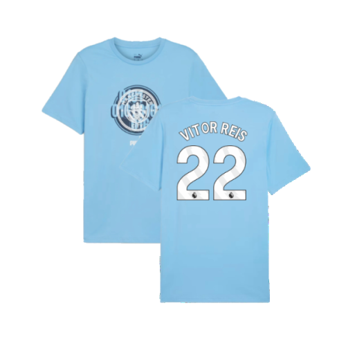 2024-2025 Man City ftblCulture Tee (Light Blue) (Vitor Reis 22)