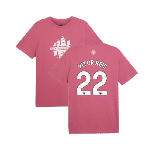 2024-2025 Man City ftblCulture Tee (Dusty Orchid) (Vitor Reis 22)