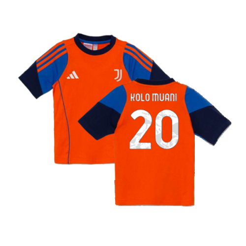 2024-2025 Juventus Training Tee (Orange) - Kids (Kolo Muani 20)