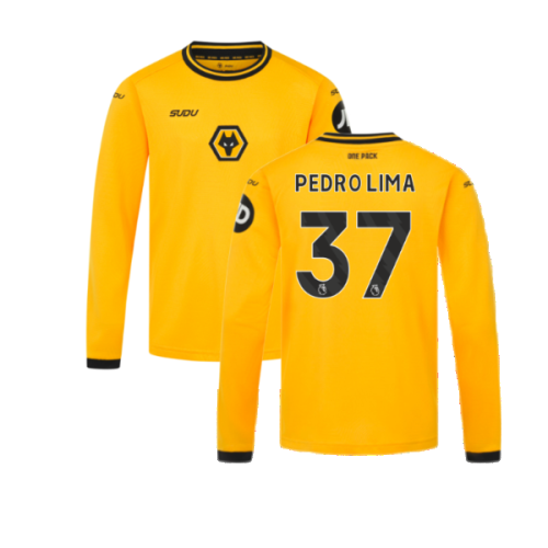 2024-2025 Wolves Long Sleeve Home Shirt (Kids) (Pedro Lima 37)
