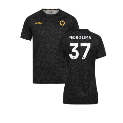 2024-2025 Wolves Pre Match Training Shirt (Black) (Pedro Lima 37)