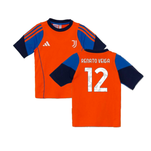 2024-2025 Juventus Training Tee (Orange) - Kids (Renato Veiga 12)