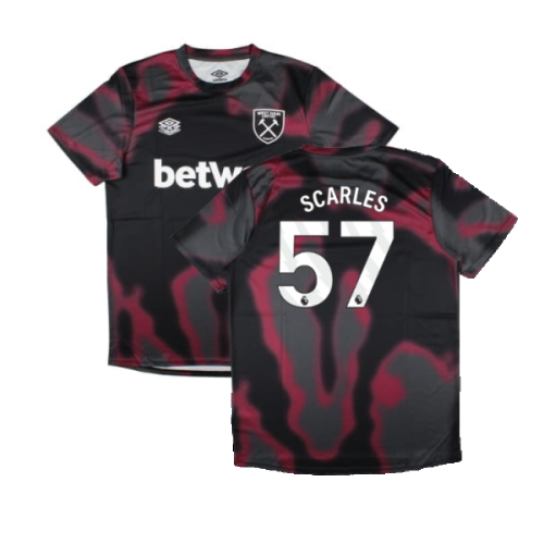 2024-2025 West Ham Warm Up Jersey (Black) (Scarles 57)