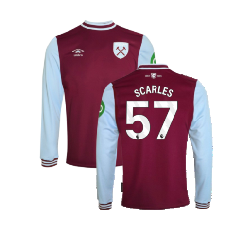 2024-2025 West Ham Long Sleeve Home Shirt (Kids) (Scarles 57)