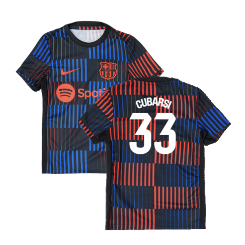 2024-2025 Barcelona Pre-Match Away Shirt (Navy) - Kids (Cubarsi 33)