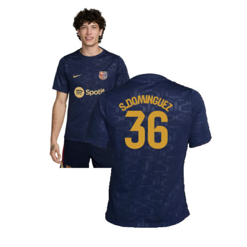 2024-2025 Barcelona Dri-Fit Academy Pro Pre-Match Top (Navy) (S.Dominguez 36)